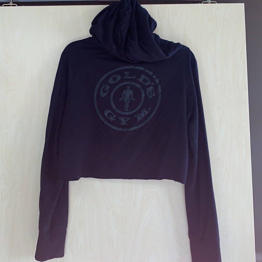 Gymshark Raw Edge Gold’s Gym Collaboration Cropped Hoodie